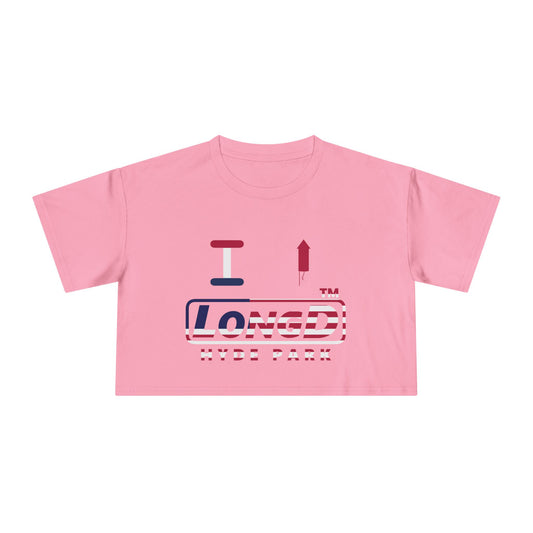 I firecracker LongD positive flag Hyde Park Logo Crop Tee (Patriotic colors)