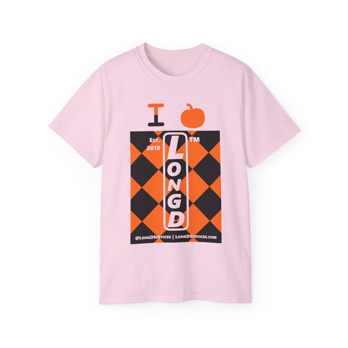 I pumpkin LongD Tag-domain negative upright argyle logo cotton tee