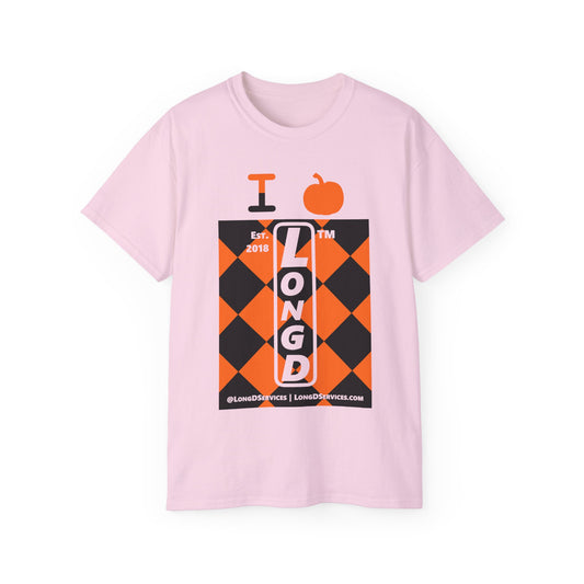 I pumpkin LongD Tag-domain negative upright argyle logo cotton tee