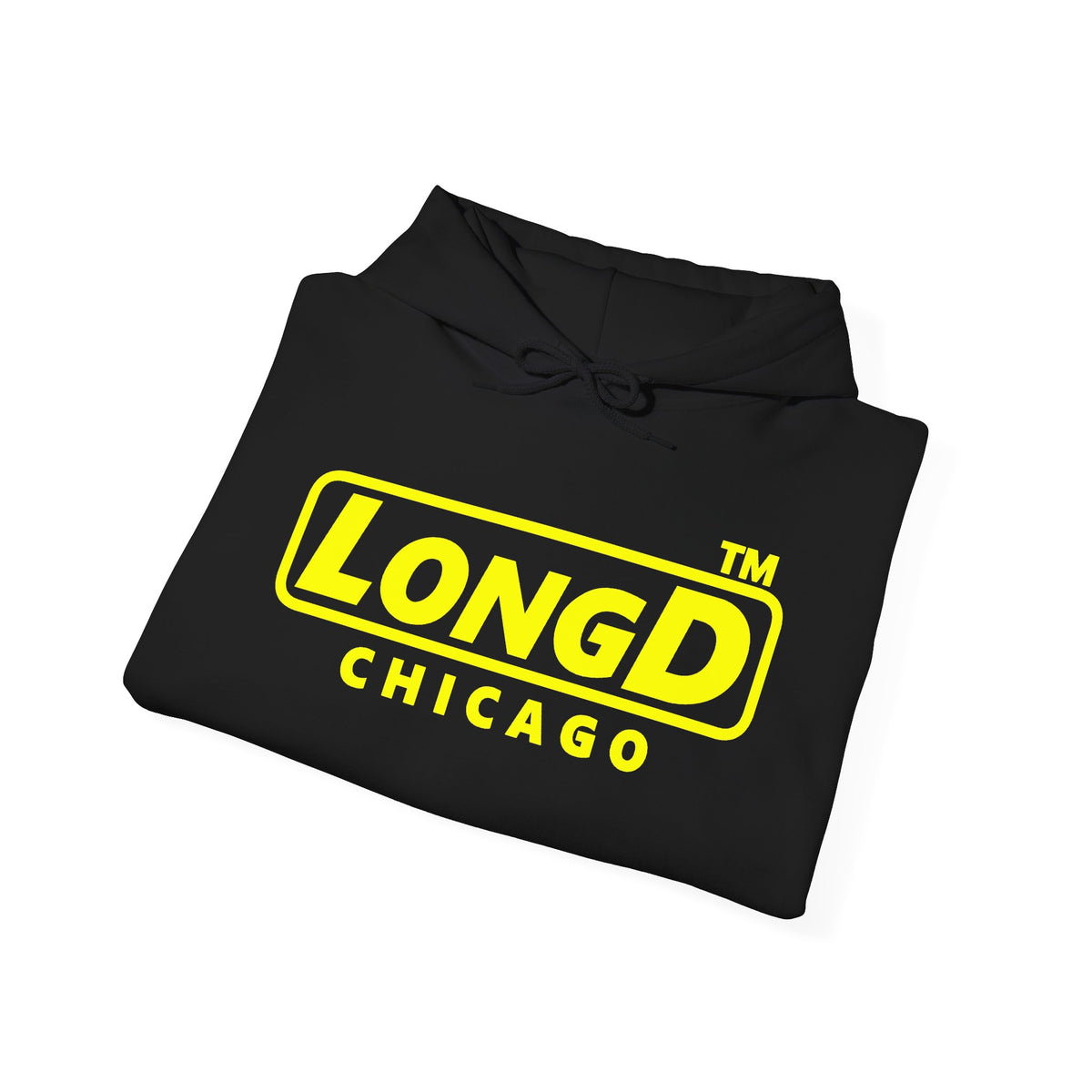 LongD Chicago positive alternate basic Yellow (FFFF00) logo hoodie