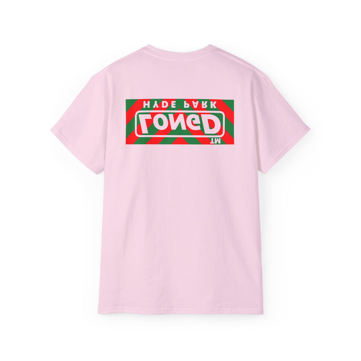 LongD Hyde Park negative downward chevron front-back logo (Xmas colors) cotton tee
