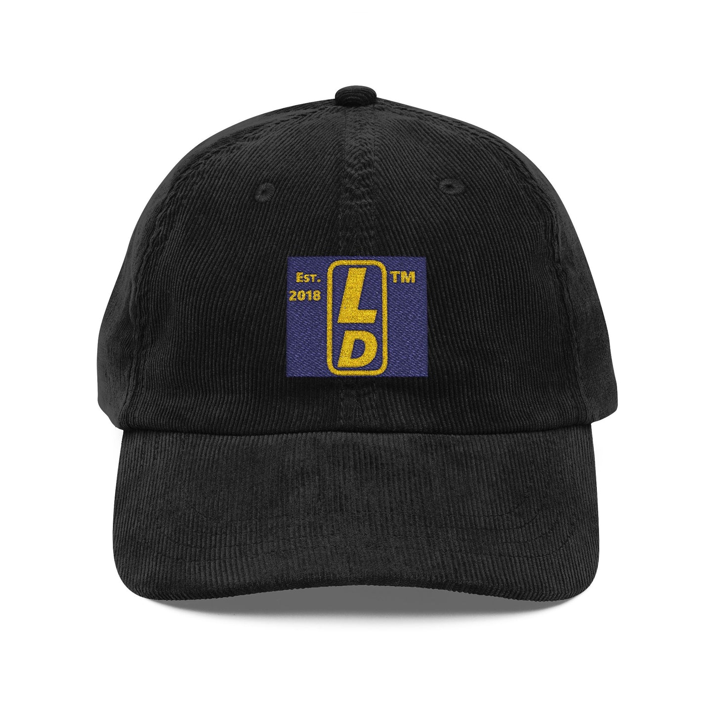Embroidered Corduroy Cap reverse logo upright initials