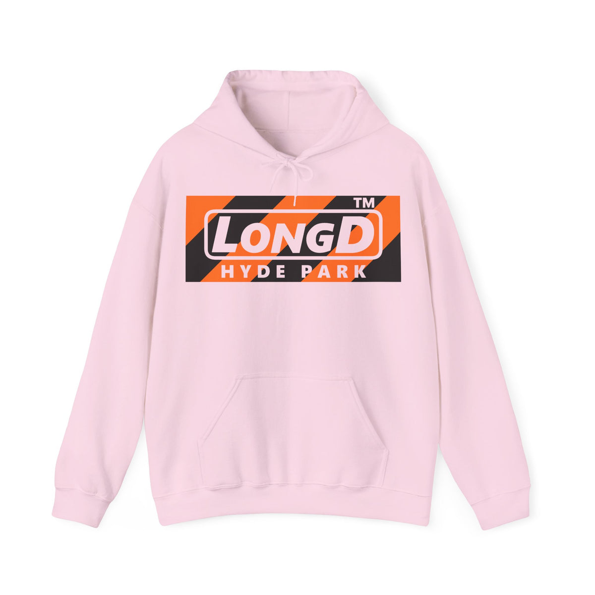 LongD Hyde Park negative diagonal 6-striped logo (Halloween colors) hoodie