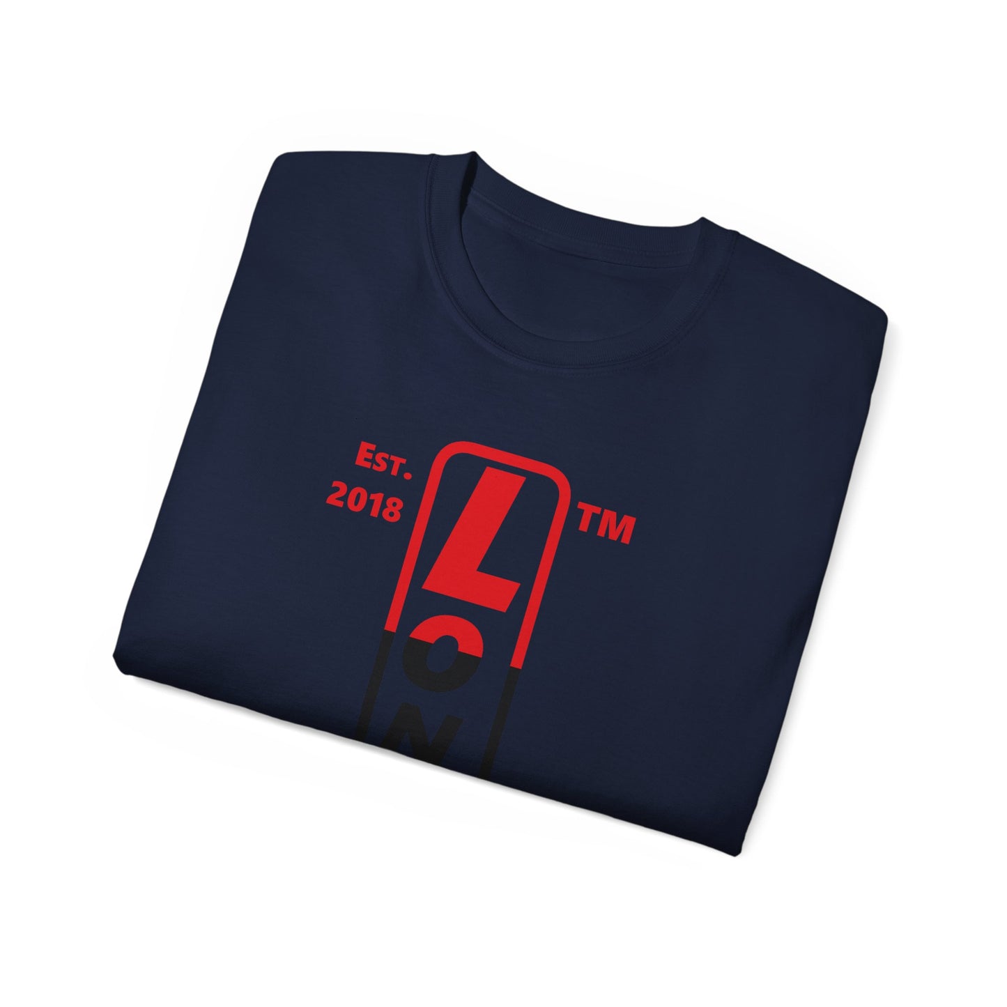LongD Cotton Tee positive horizontal striped Chicago upright logo (Juneteenth colors)