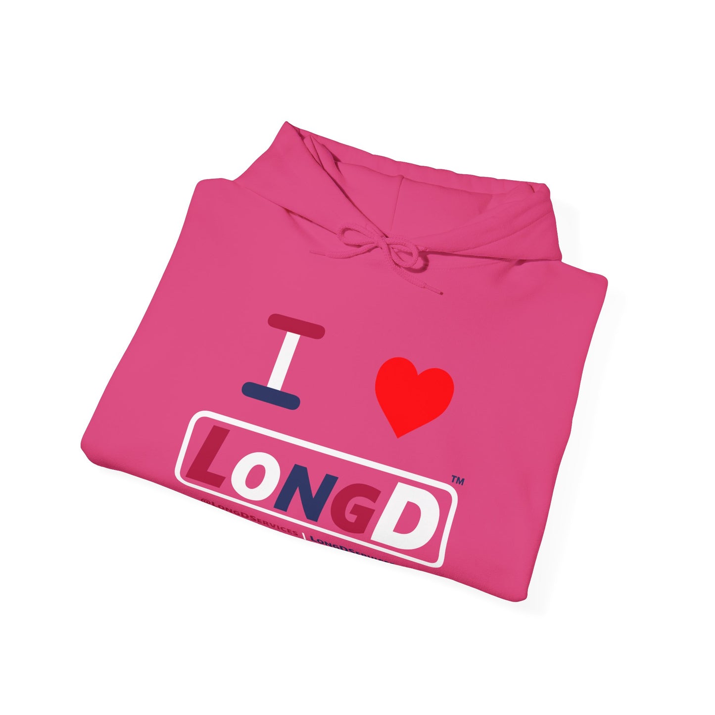 I Luv LongD® Logo Hoodie red, white and blue varied positive elements
