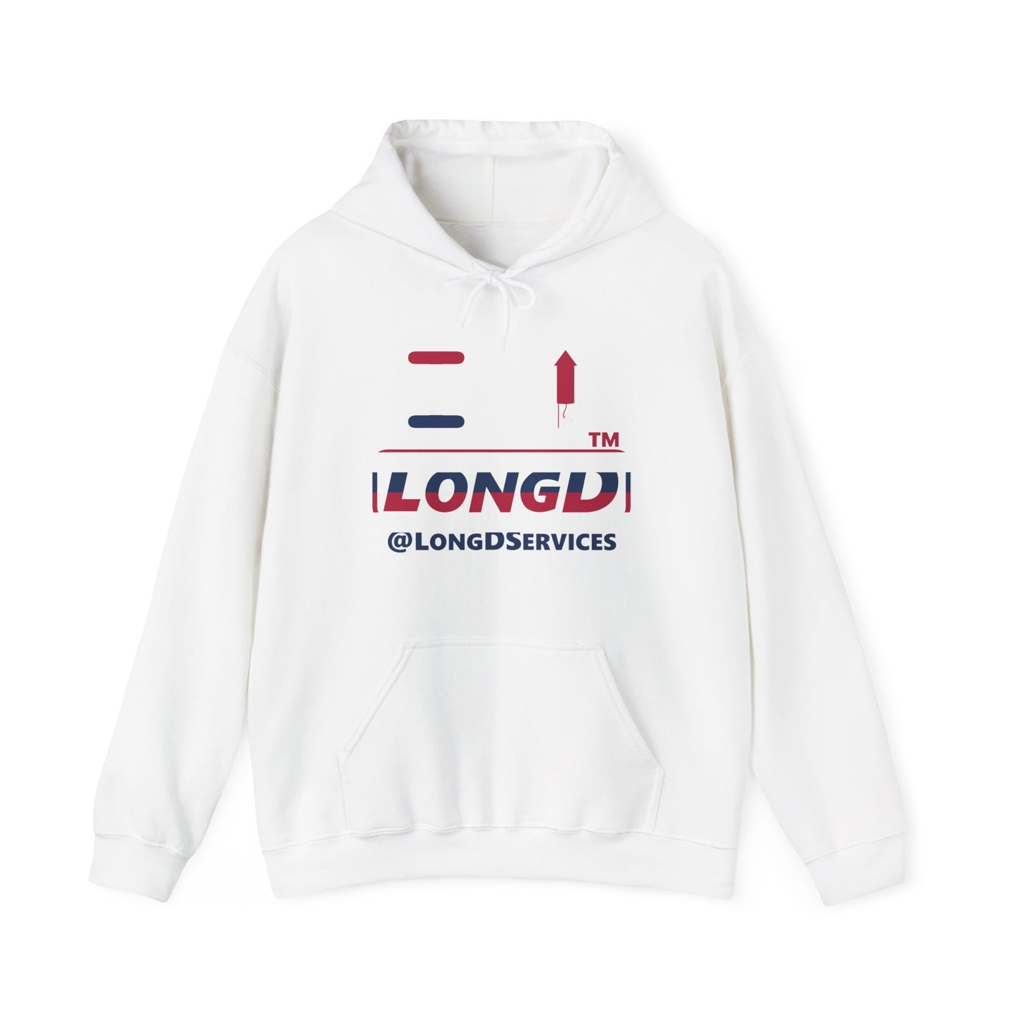 I firecracker LongD® positive horizontal 6-striped tag logo hoodie