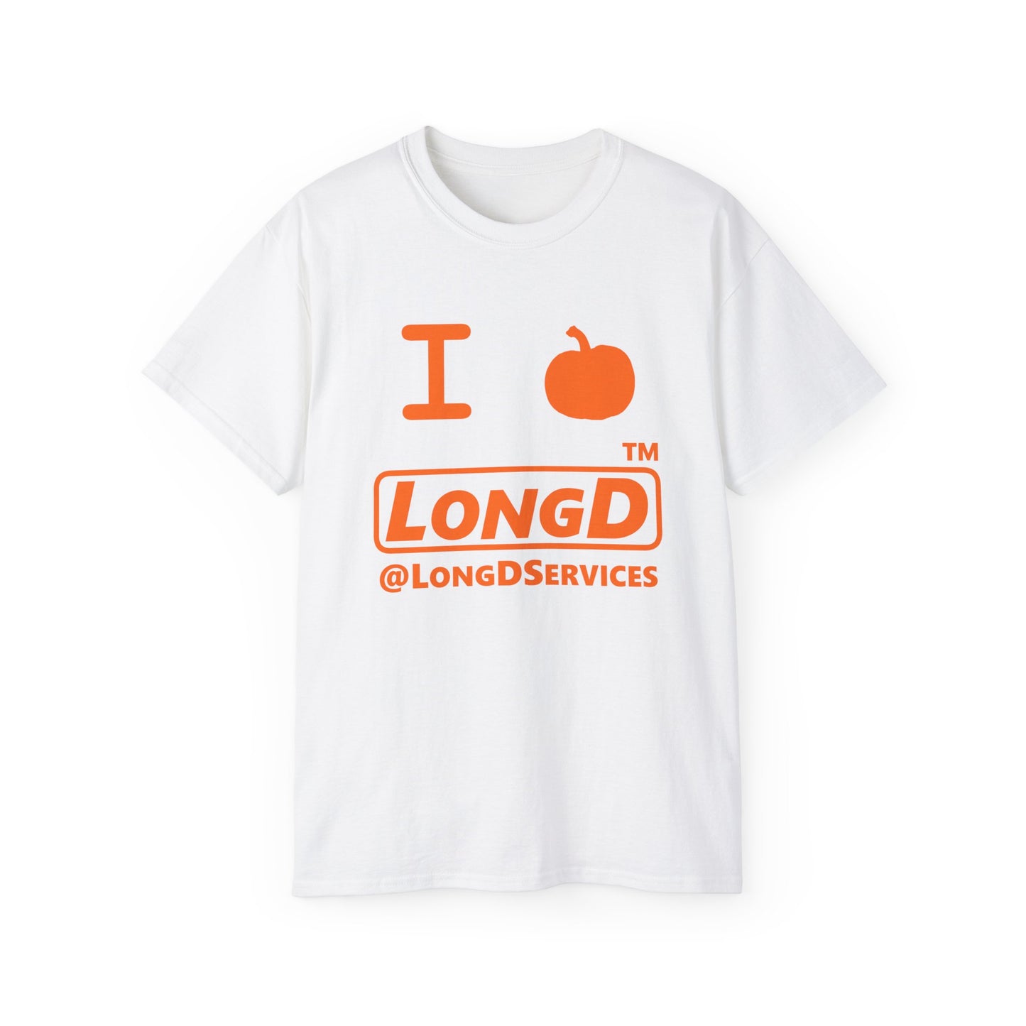 I Pumpkin LongD® Logo Cotton Tee positive orange basic tag logo