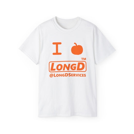 I Pumpkin LongD® Logo Cotton Tee positive orange basic tag logo