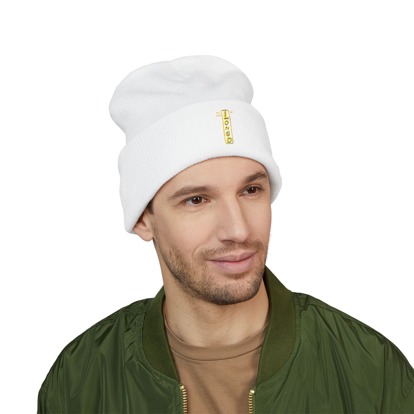 Embroidered Classic Cuffed Beanie reverse official basic logo upright