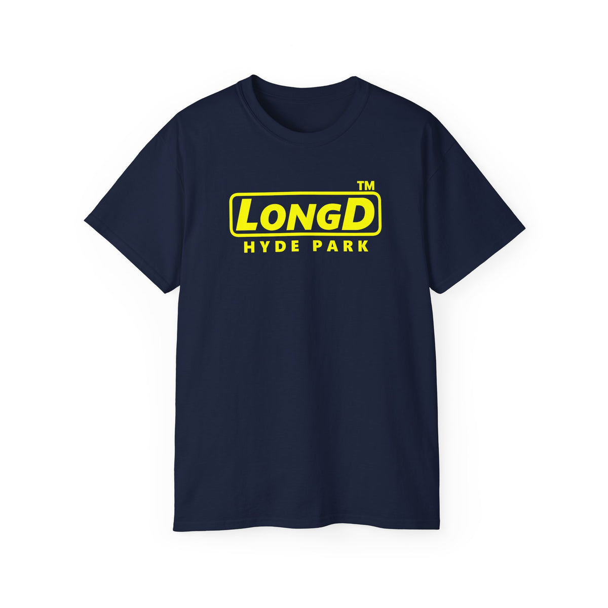 LongD Hyde Park positive alternate basic Yellow (FFFF00) logo cotton tee