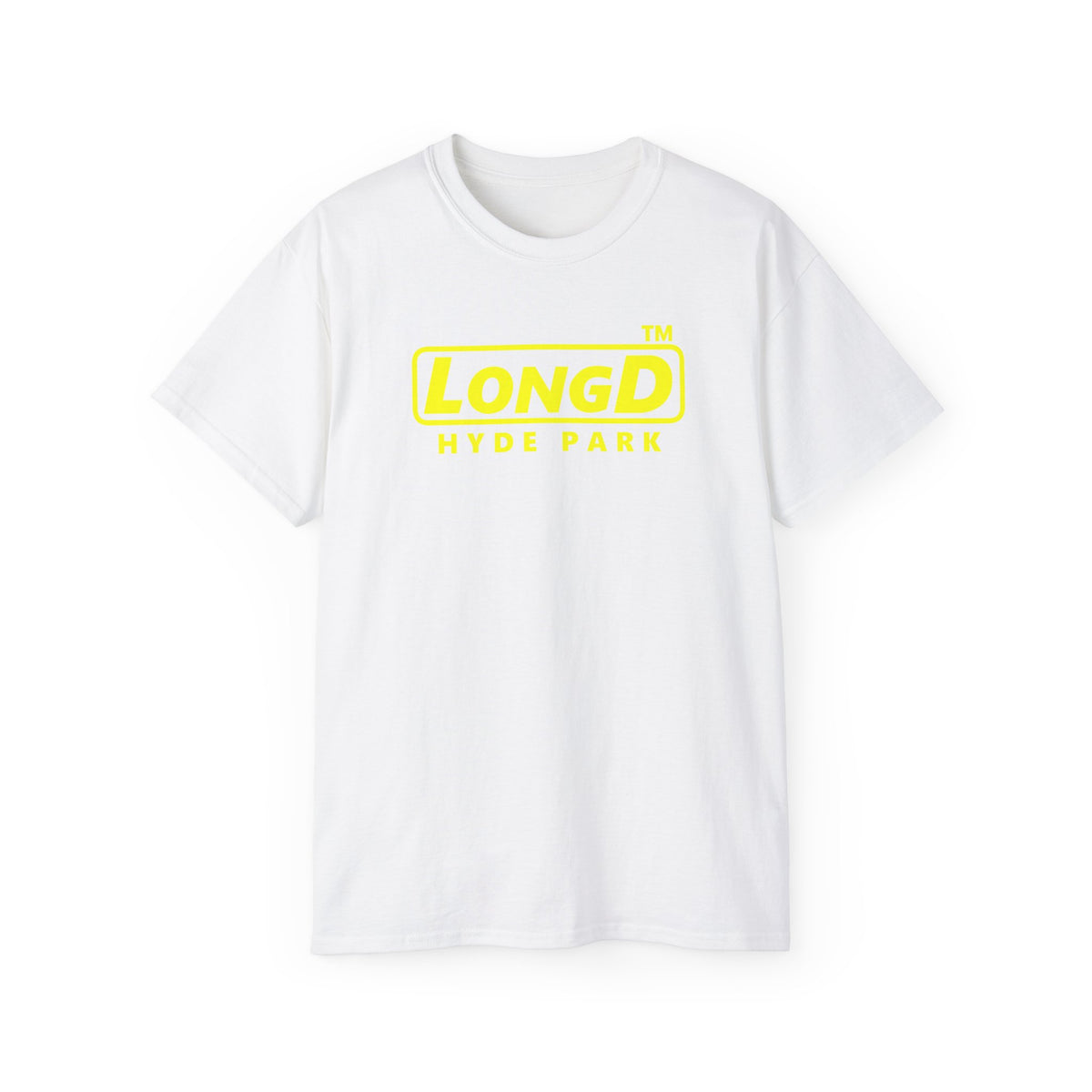 LongD Hyde Park positive alternate basic Yellow (FFFF00) logo cotton tee