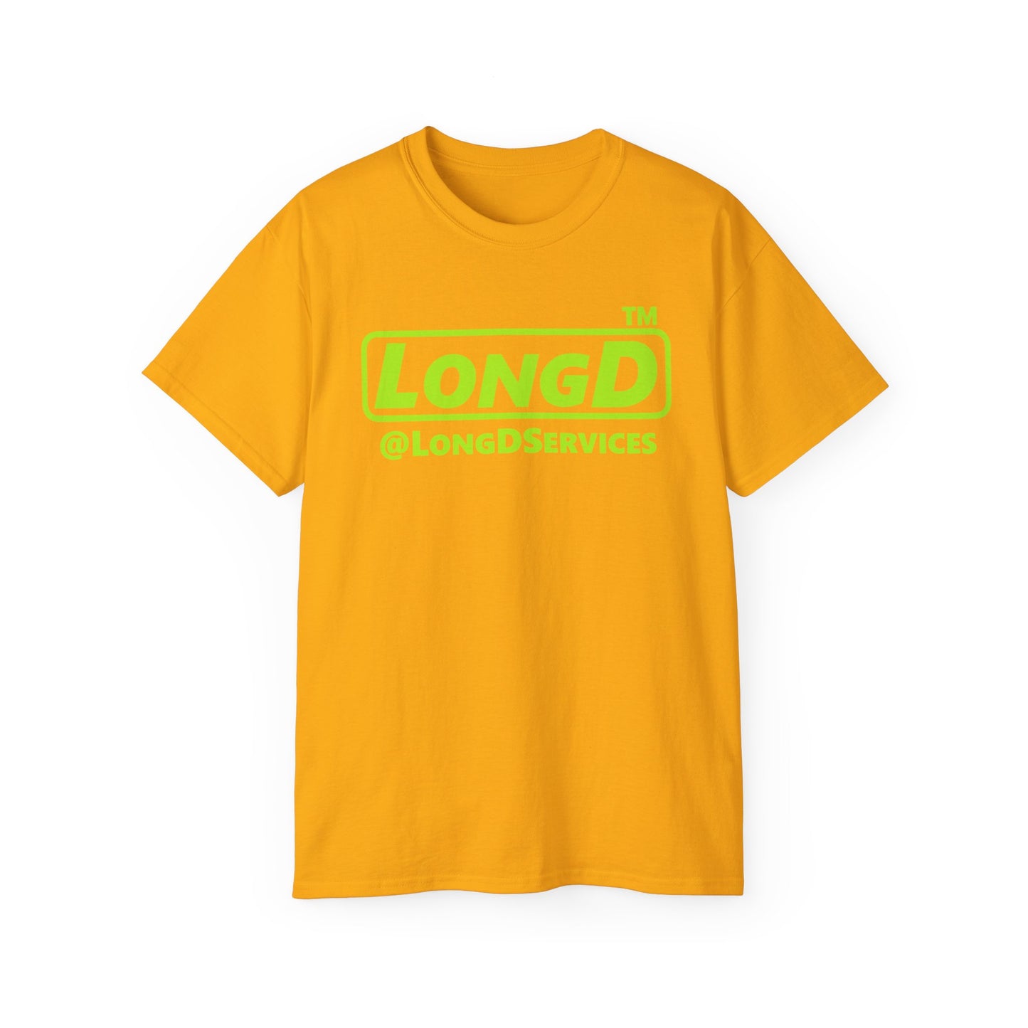 LongD® positive lime green Tag Logo Cotton Tee