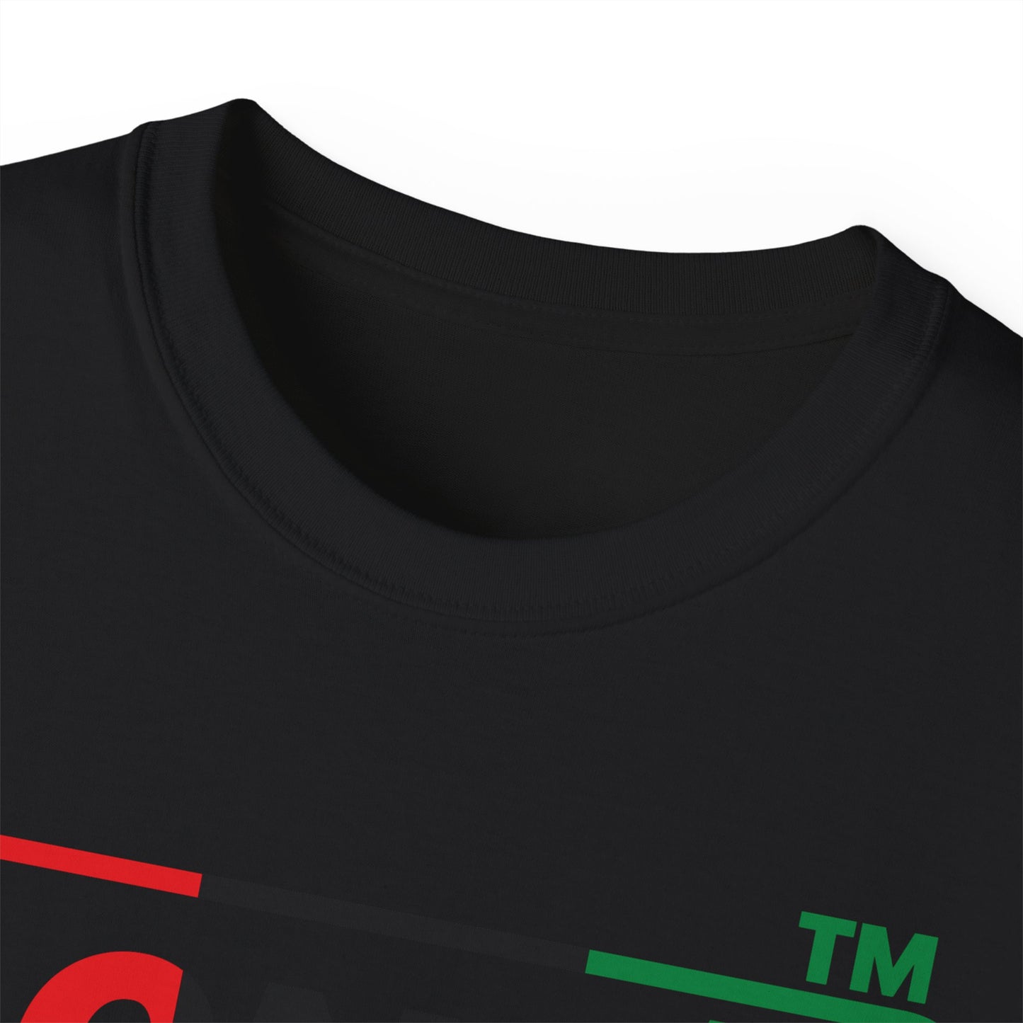LongD positive vertical 3-striped Hyde Park logo cotton tee (Juneteenth colors)