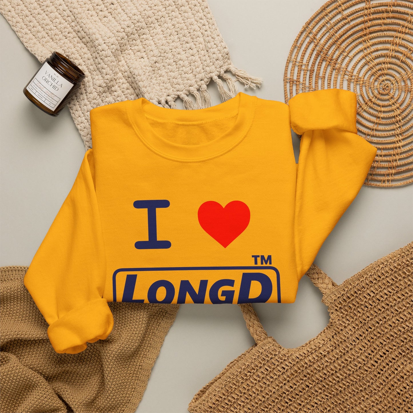I Luv LongD Tag-domain positive official basic logo crewneck sweatshirt