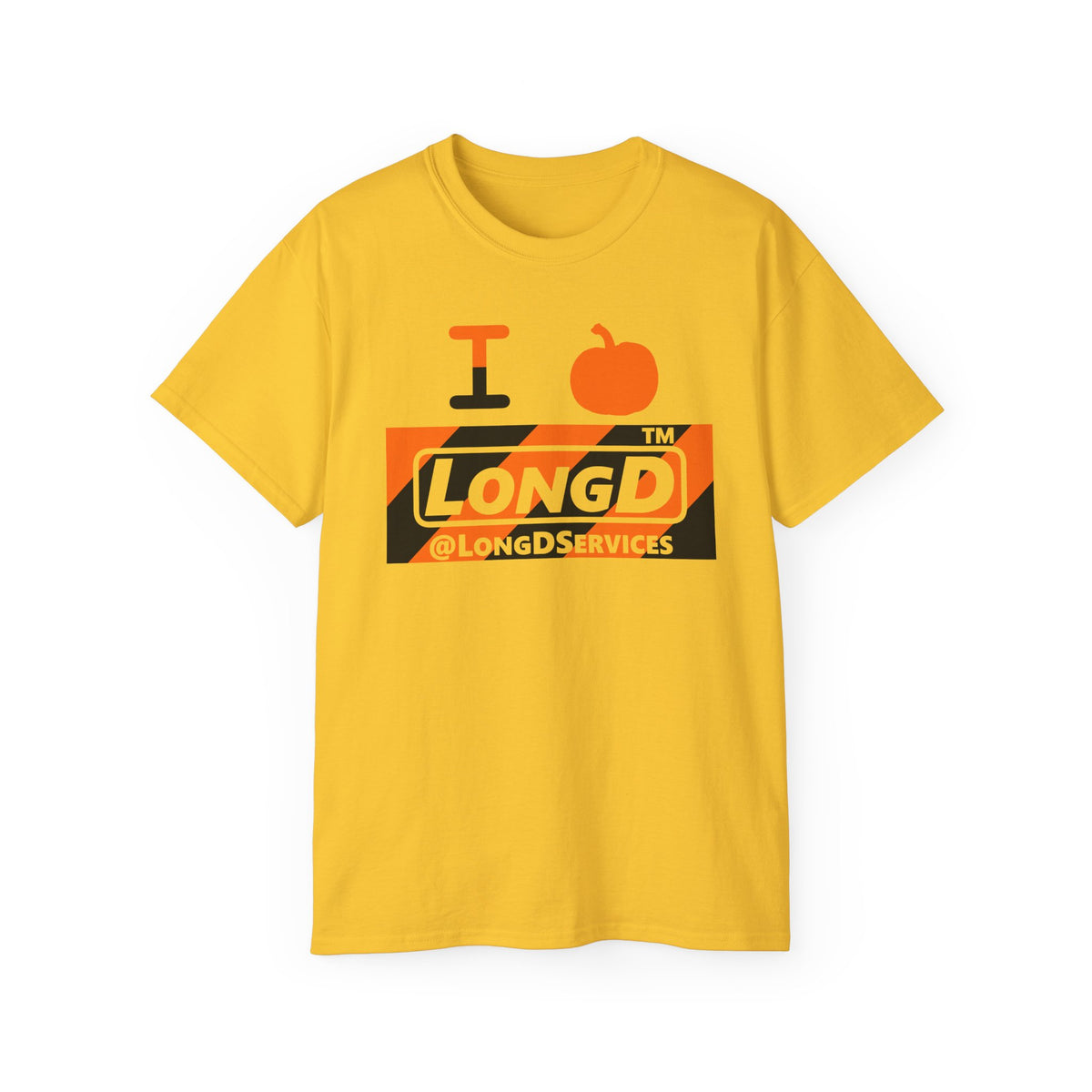 I pumpkin LongD Tag negative diagonal 6-striped logo cotton tee