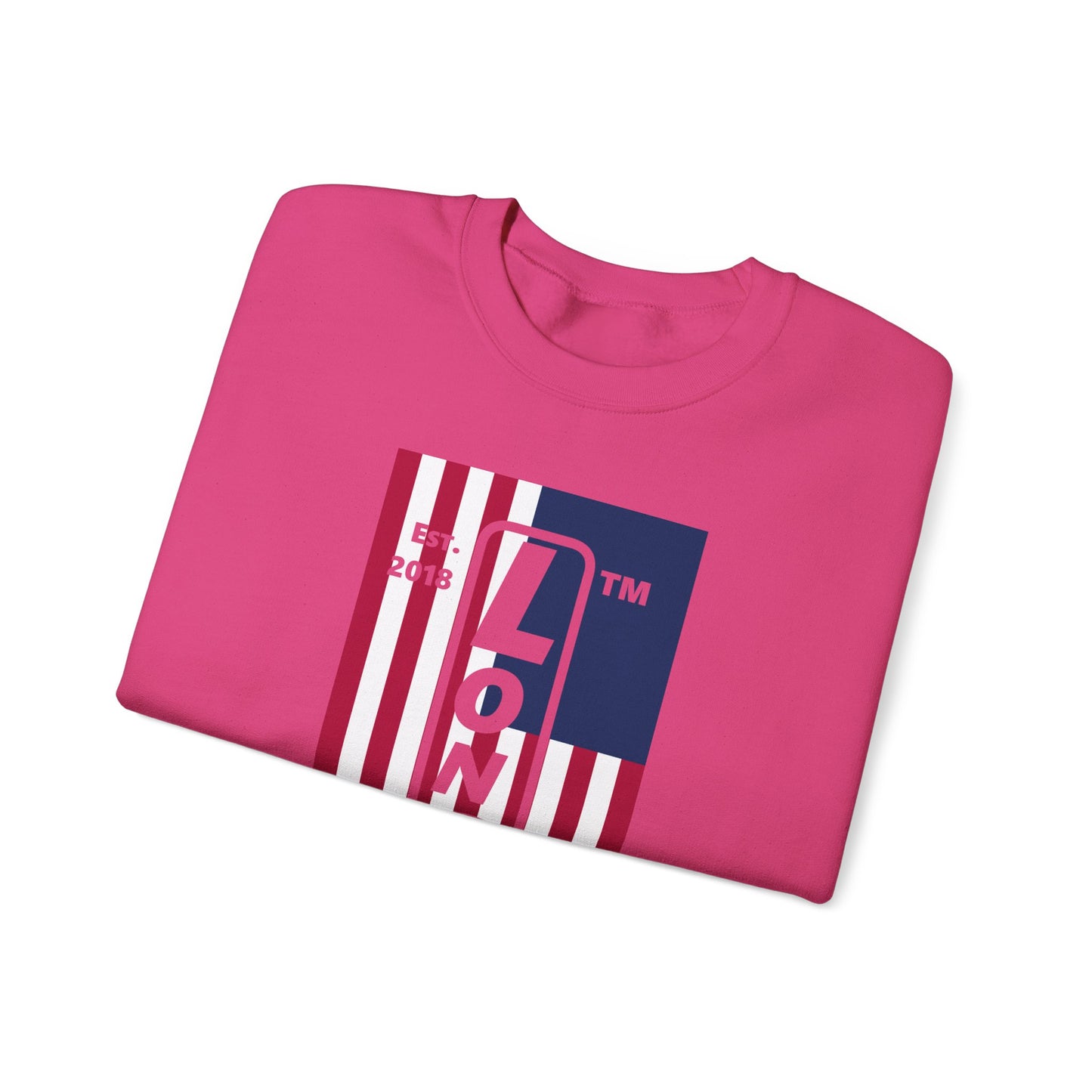 LongD negative flag Chicago logo crewneck sweatshirt (patriotic colors)