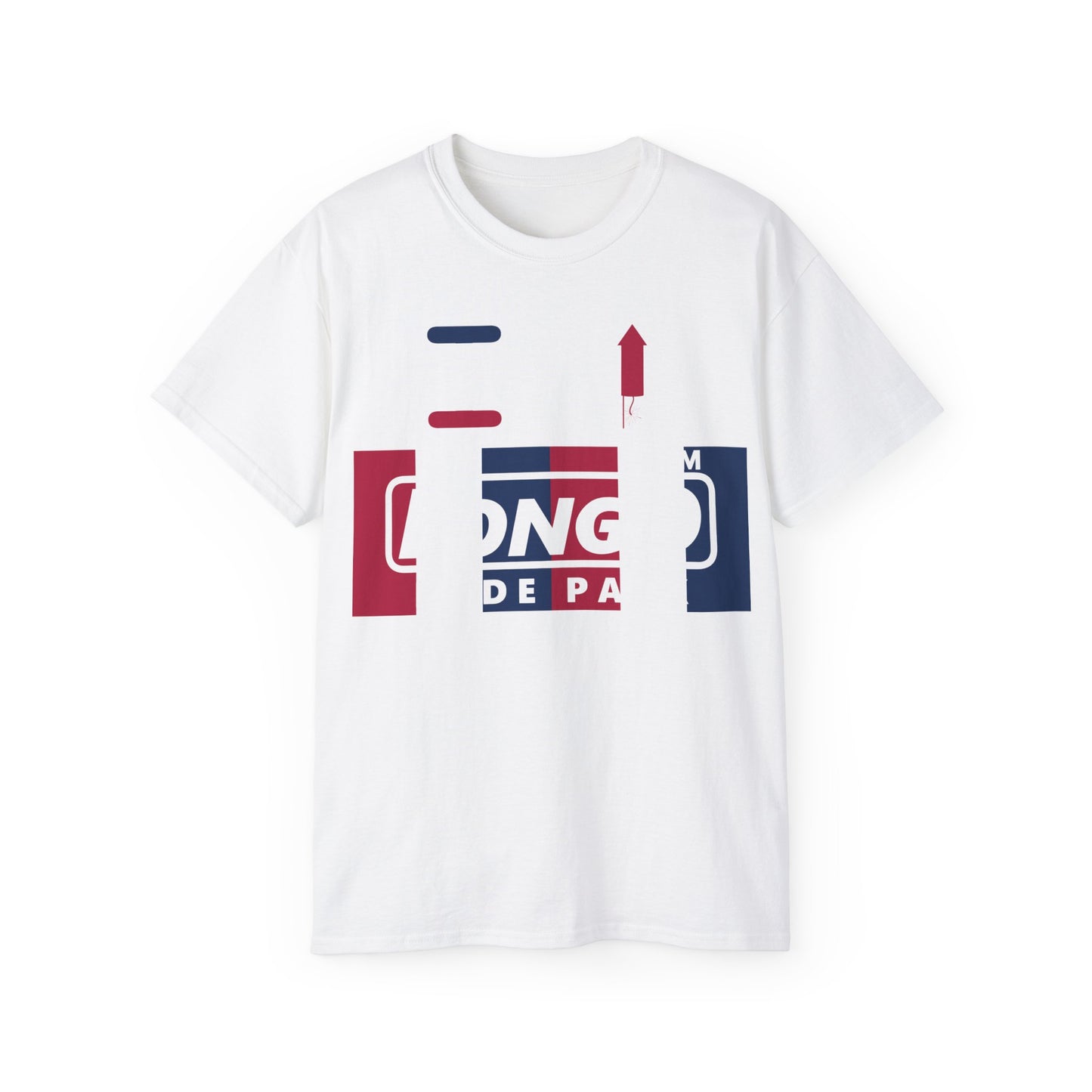 I firecracker LongD negative vertical 6-striped tag-domain logo cotton tee