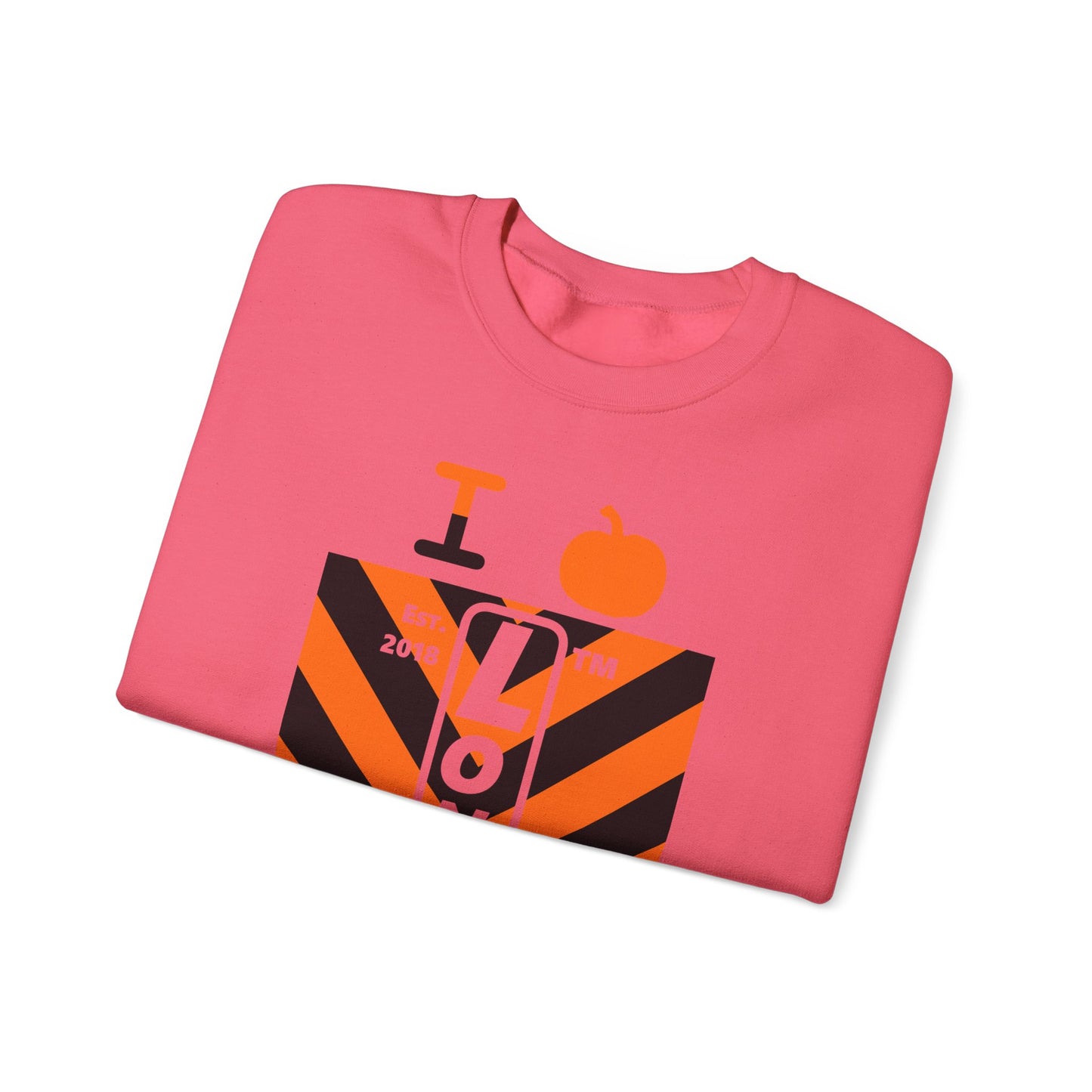 I pumpkin LongD Hyde Park negative upright downward chevron 4-print logo crewneck sweatshirt