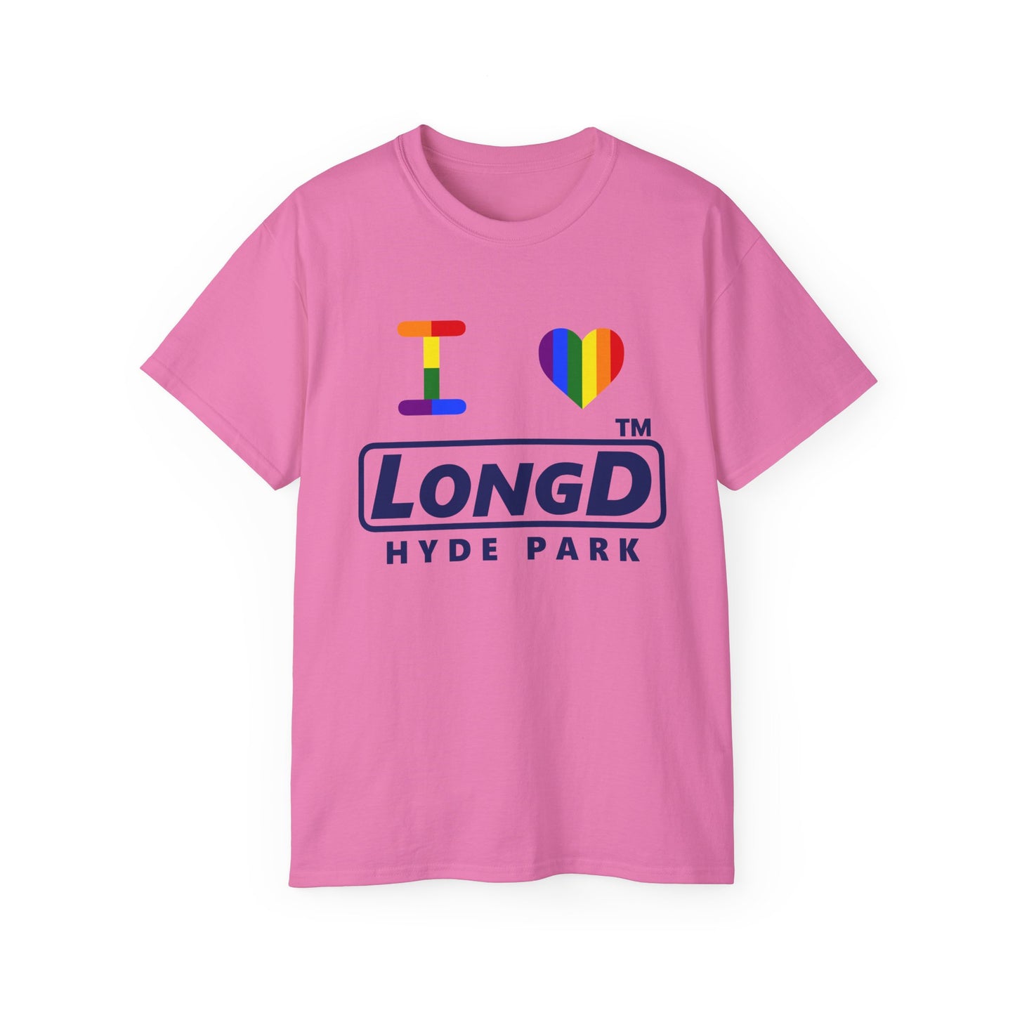 I Luv LongD official Hyde Park logo cotton tee (Pride colors)