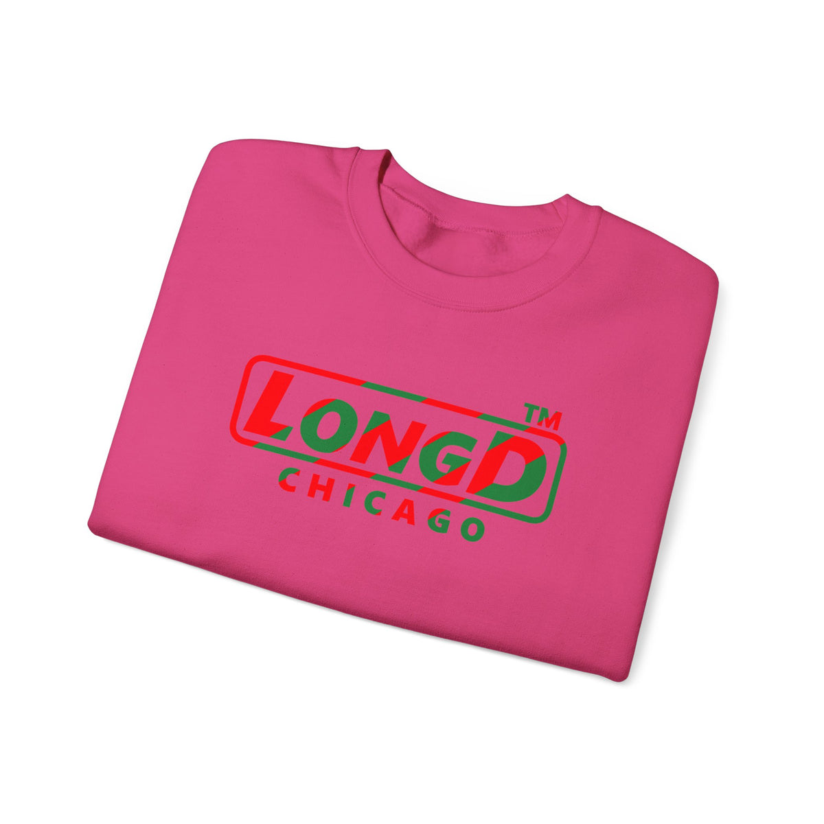 LongD Chicago positive pixel-weighted 6-striped logo (Xmas colors) crewneck sweatshirt