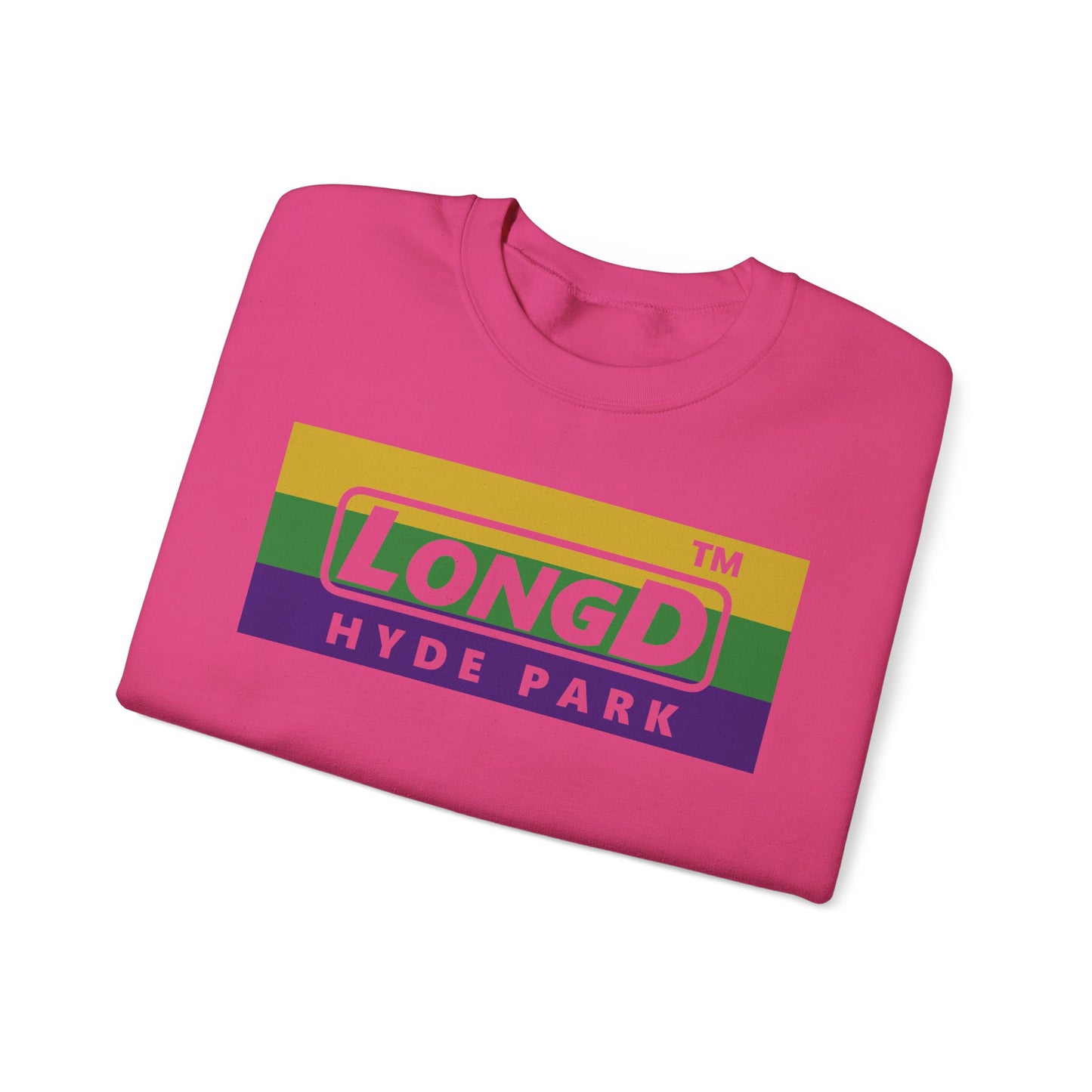 LongD negative striped Hyde Park logo crewneck sweatshirt
