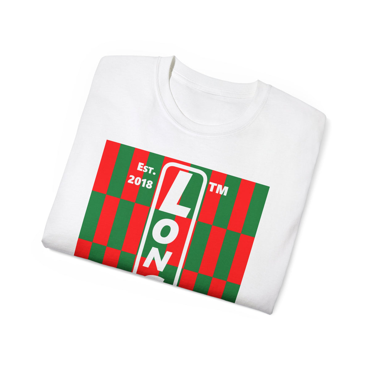 LongD Hyde Park negative upright tiled logo (Xmas colors) cotton tee