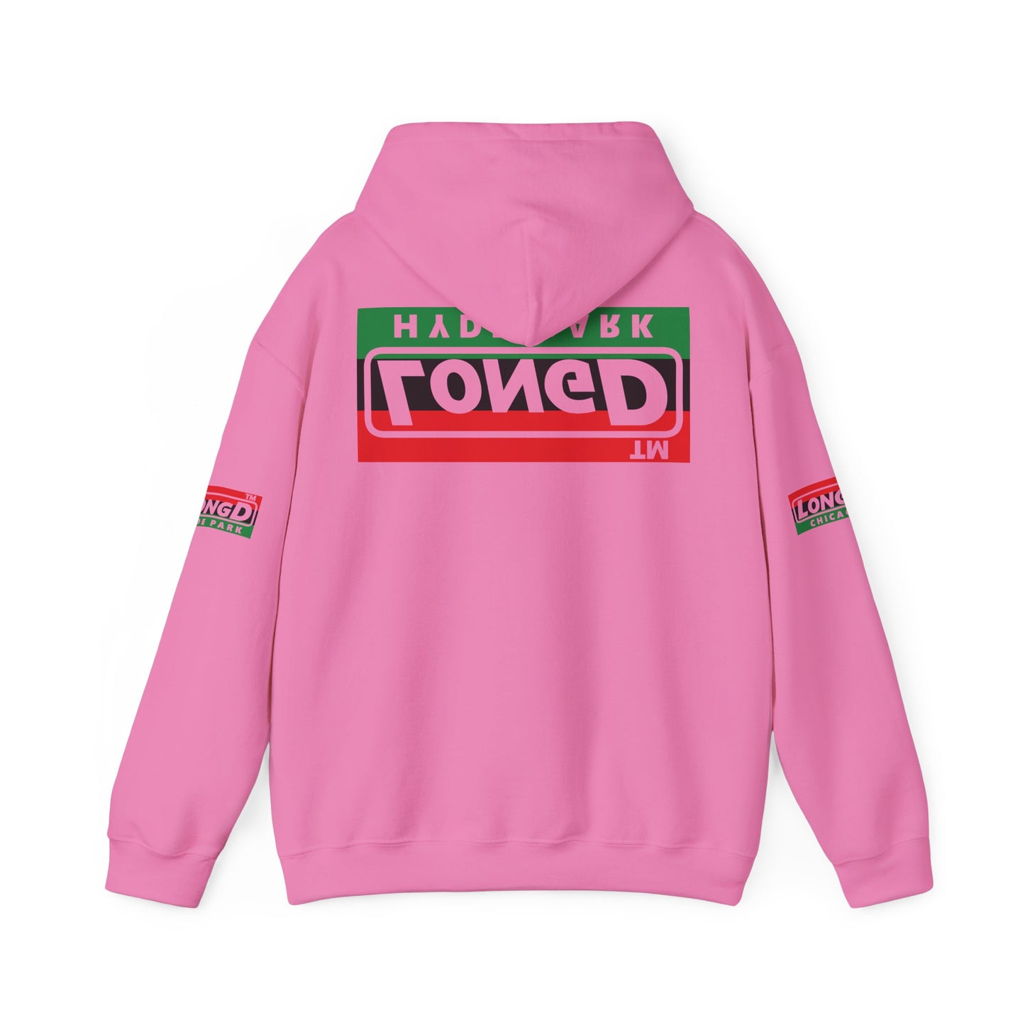 LongD® basic official Hyde Park 4-print flipped-back logo Hoodie (Juneteenth colors)