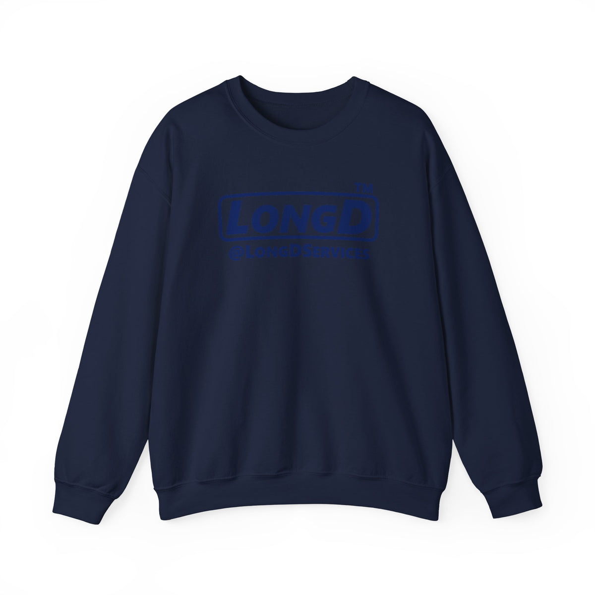 LongD Tag positive basic Navy (002060) logo crewneck sweatshirt