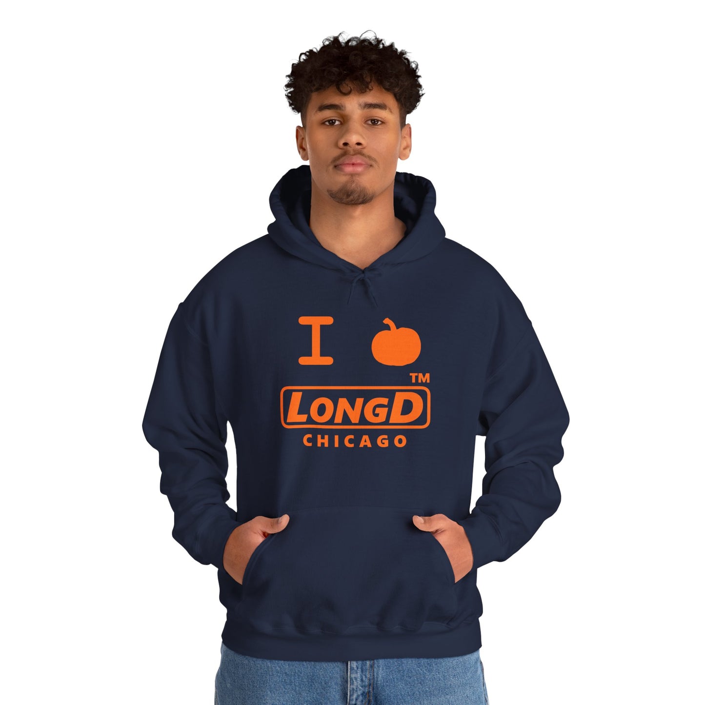 I Pumpkin LongD® Logo Hoodie orange basic Chicago logo