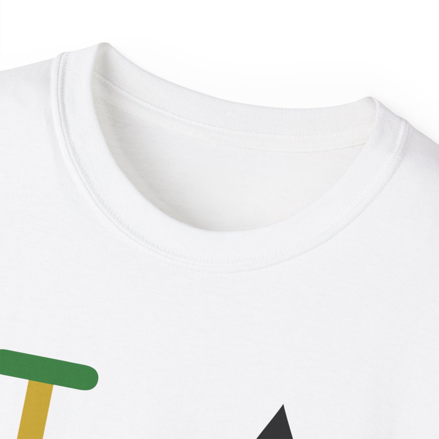 I Fleur LongD® Logo Cotton Tee (Mardi Gras colored text and positive logo & black fleur de lis)