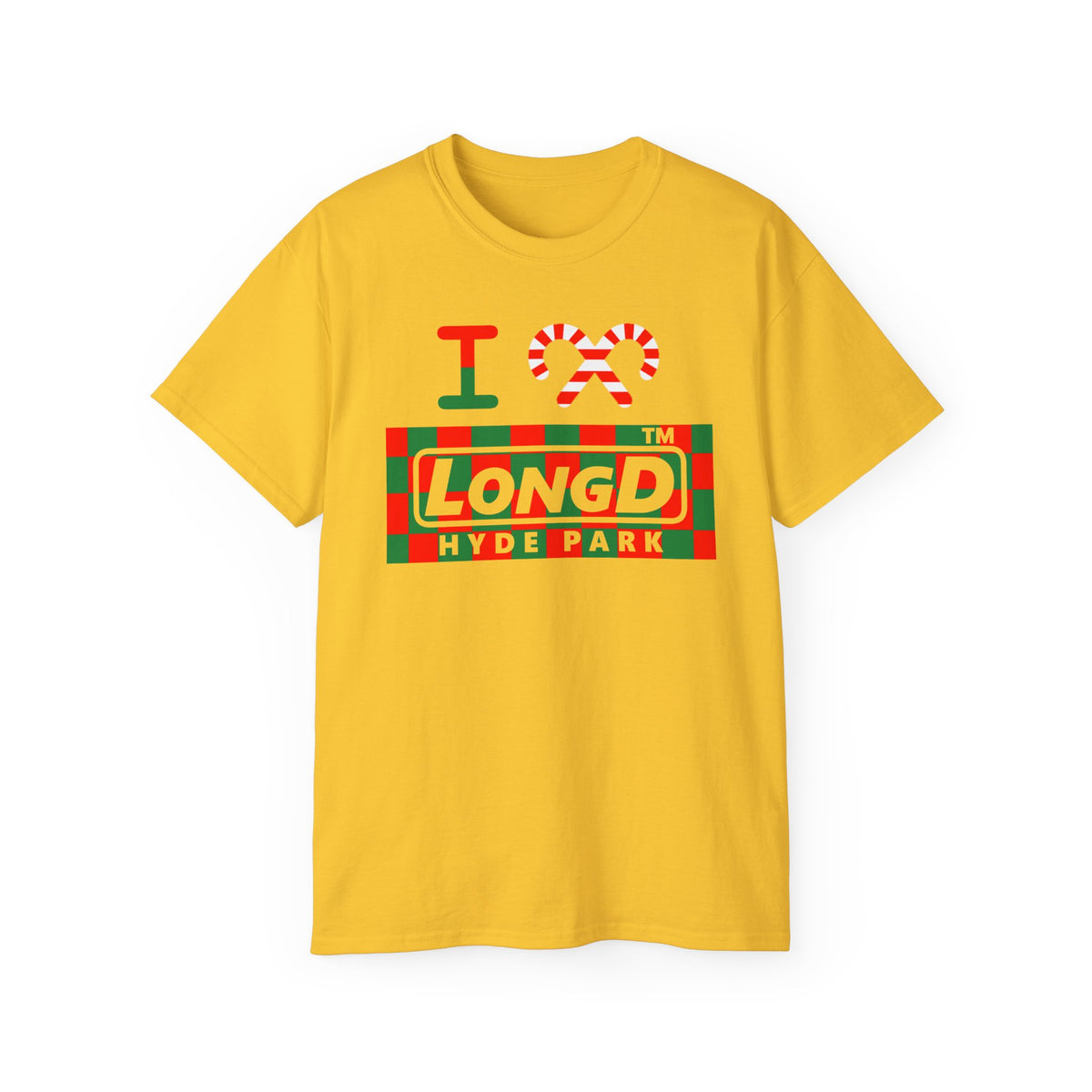 I candy cane LongD Hyde Park negative checkered logo cotton tee