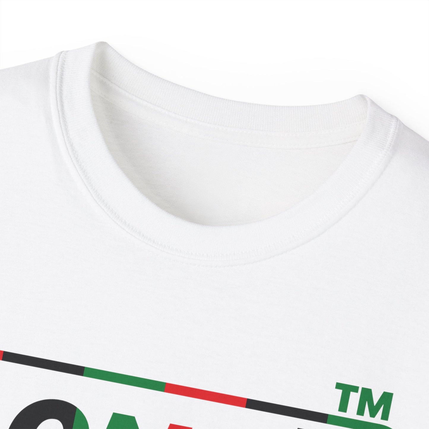 LongD positive vertical 6-striped Hyde Park logo cotton tee (Juneteenth colors)