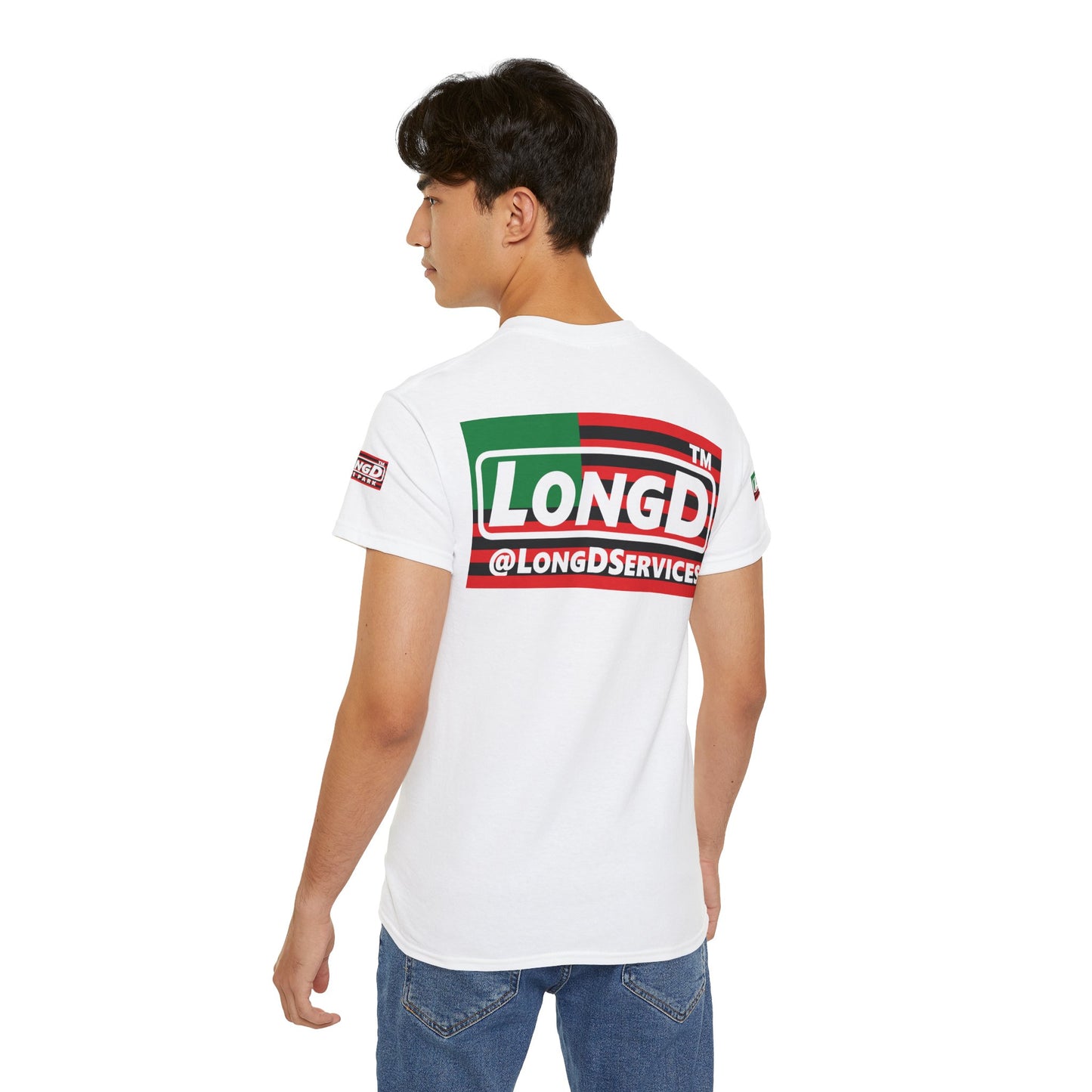 I fist LongD negative flag tag-domain logo 4-print cotton tee