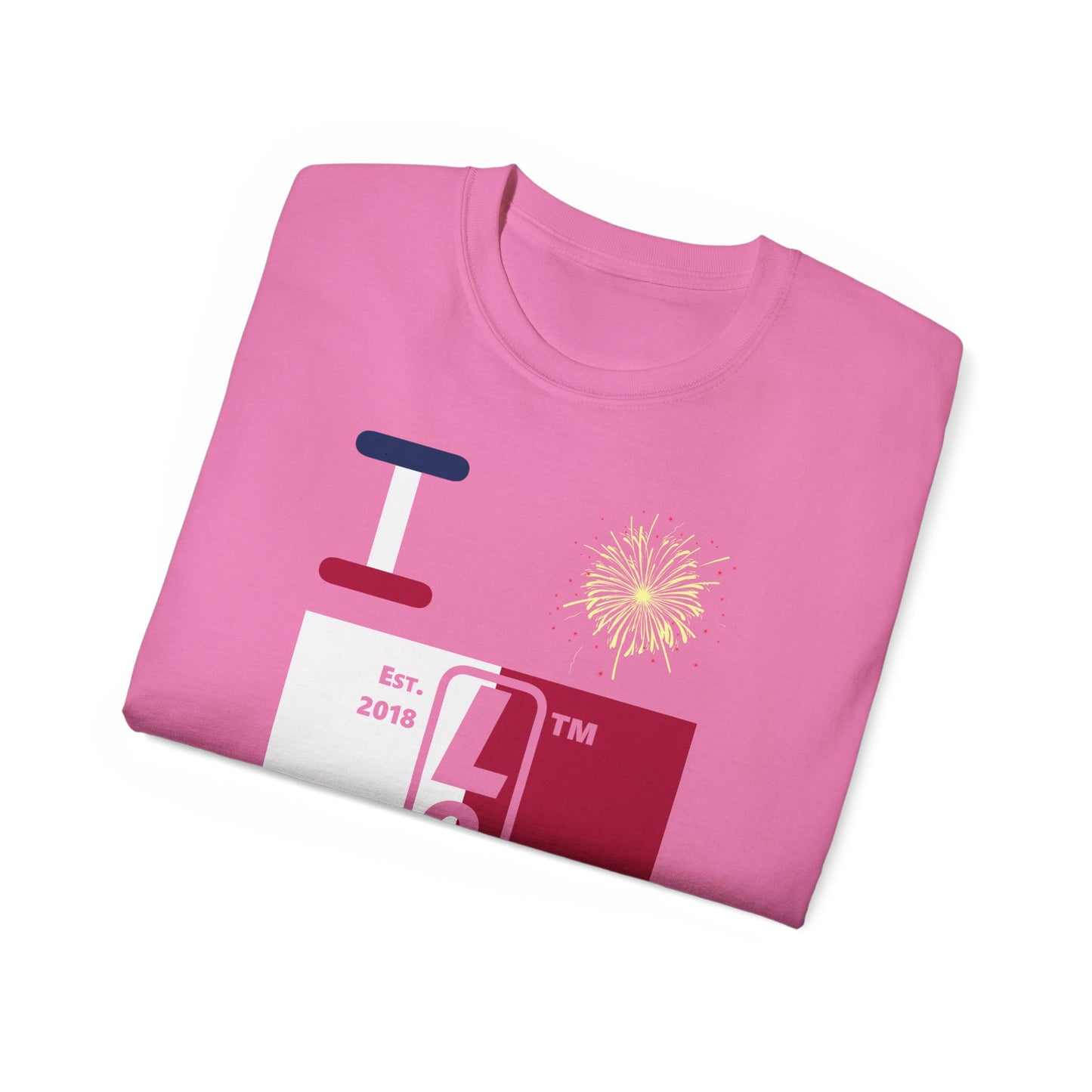 I Burst LongD cotton tee negative quarters Hyde Park upright logo (Patriotic colors)