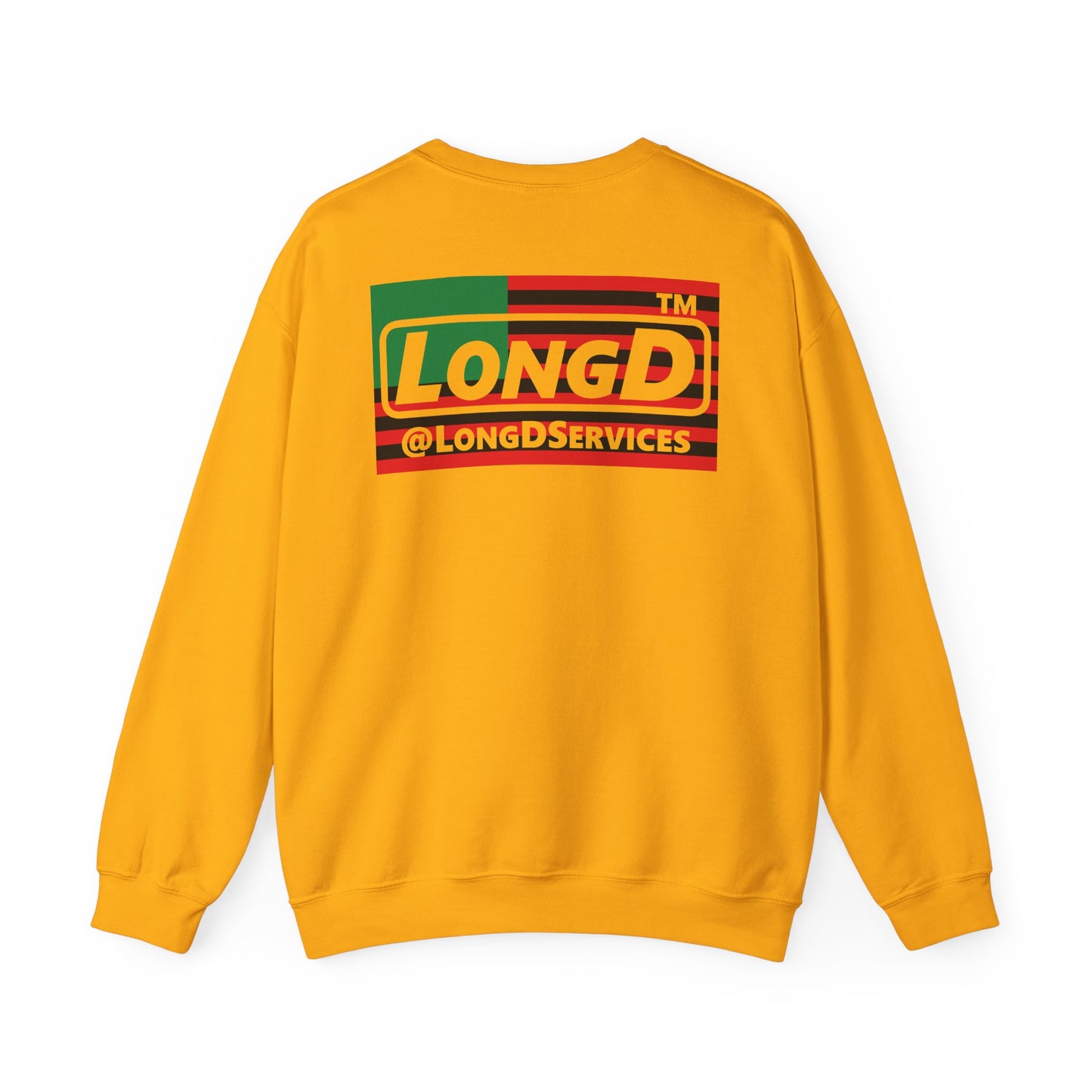 I fist LongD negative flag front-back tag logo crewneck sweatshirt