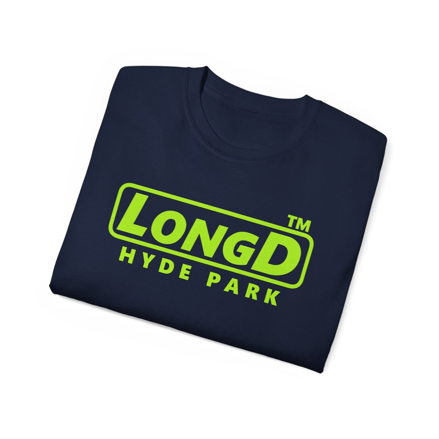 LongD® positive lime green Hyde Park Logo Cotton Tee