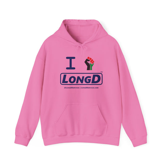 I Fist LongD® Official Logo Hoodie with Juneteenth multicolored fist