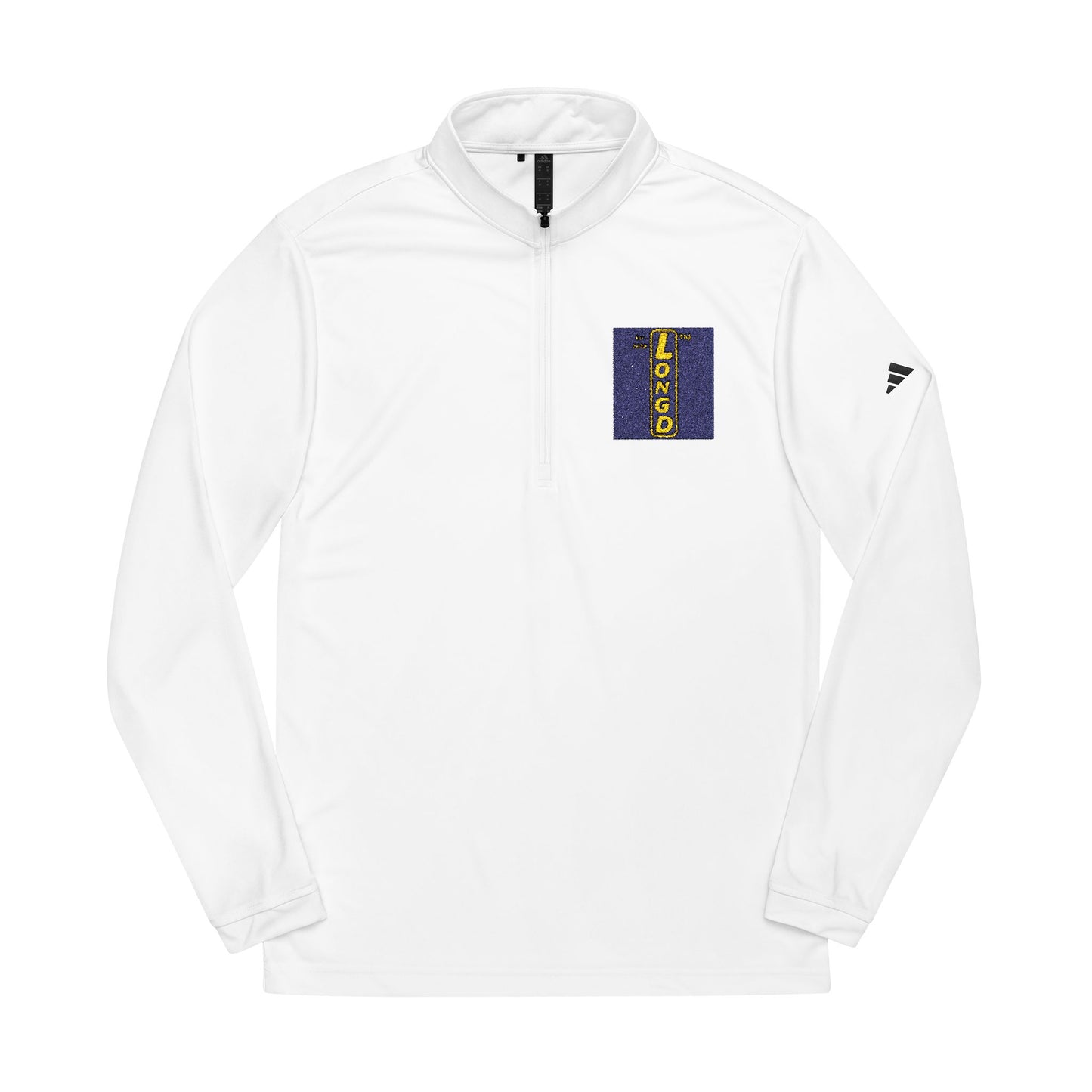 Embroidered adidas® Quarter-Zip pullover official reverse logo upright