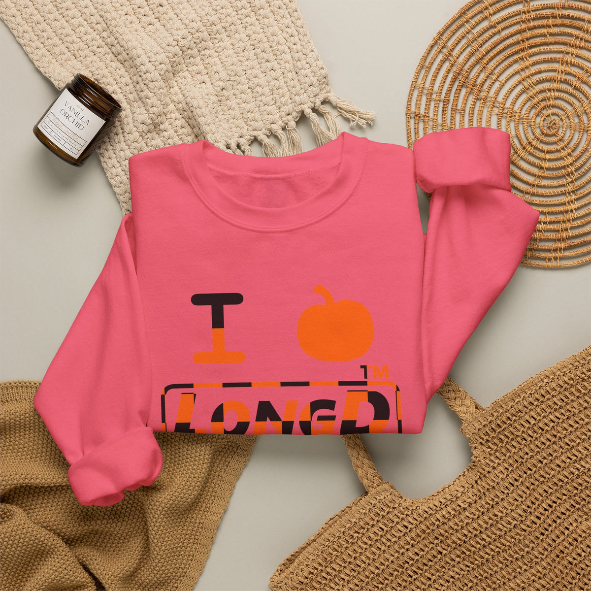 I pumpkin LongD Chicago positive checkered logo crewneck sweatshirt