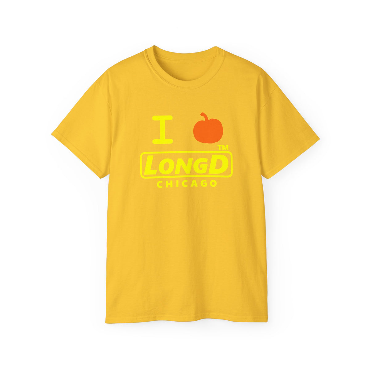 I pumpkin LongD Chicago positive alternate basic Yellow (FFFF00) logo cotton tee