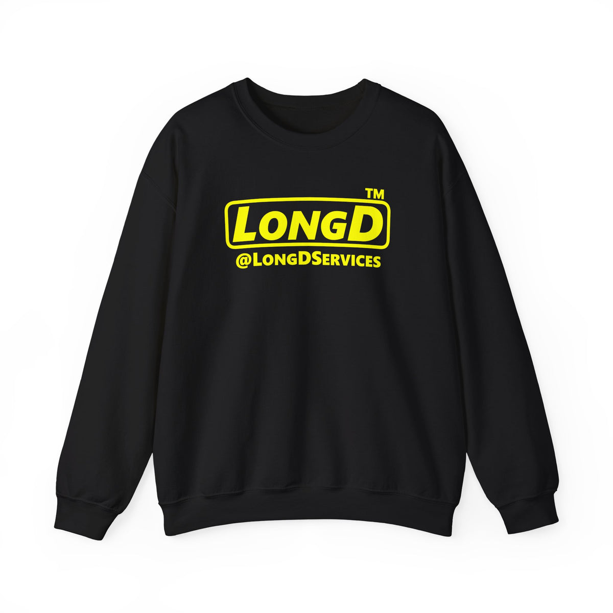 LongD Tag positive alternate basic Yellow (FFFF00) logo crewneck sweatshirt