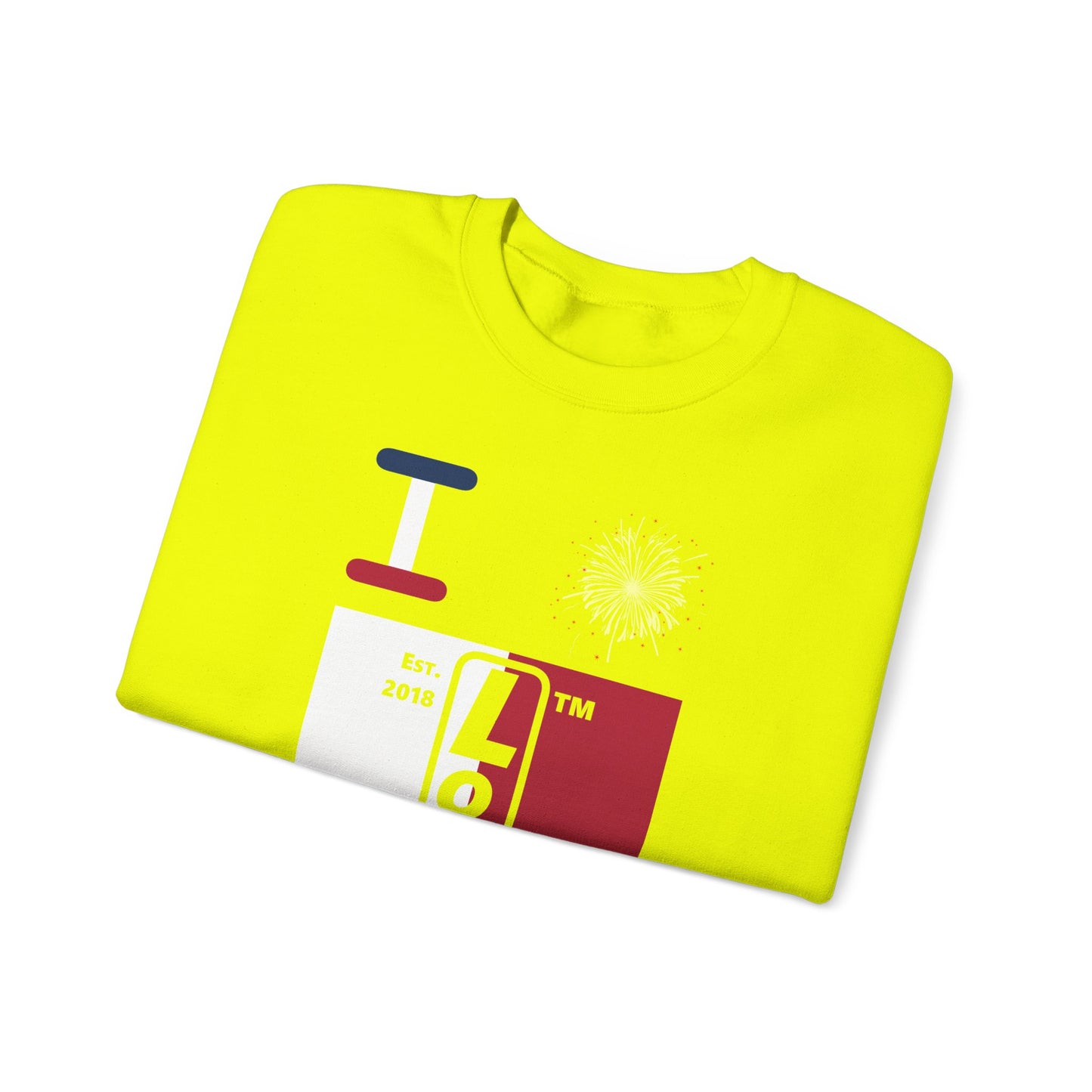 I Burst LongD negative quarters flag Chicago upright logo crewneck sweatshirt