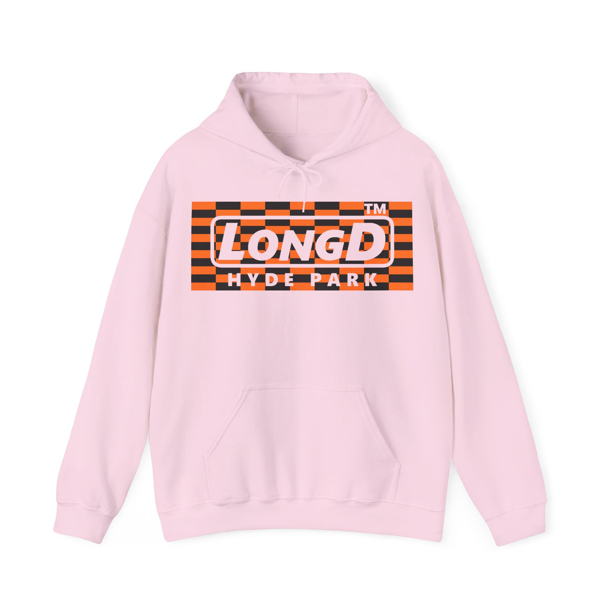 LongD Hyde Park negative tiled logo (Halloween colors) hoodie
