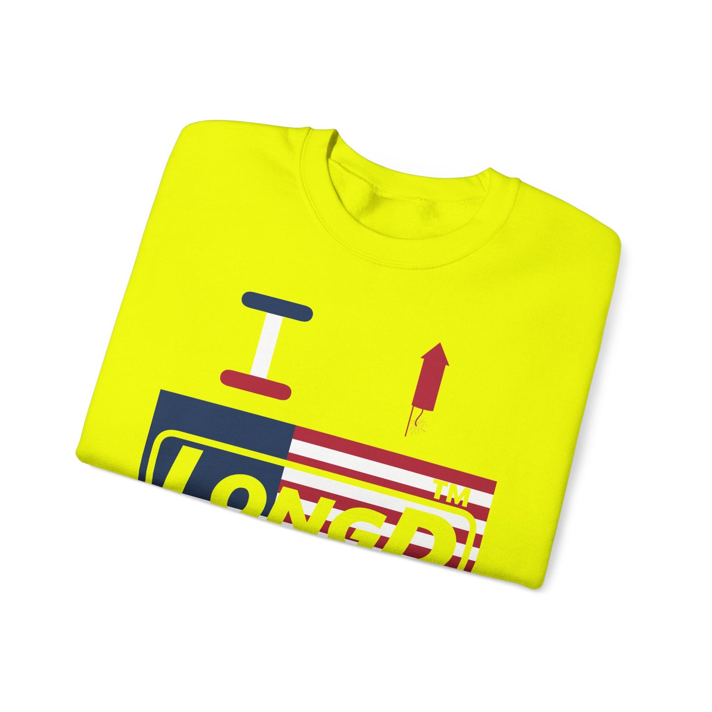 I firecracker LongD negative flag front-back tag-domain logo crewneck sweatshirt