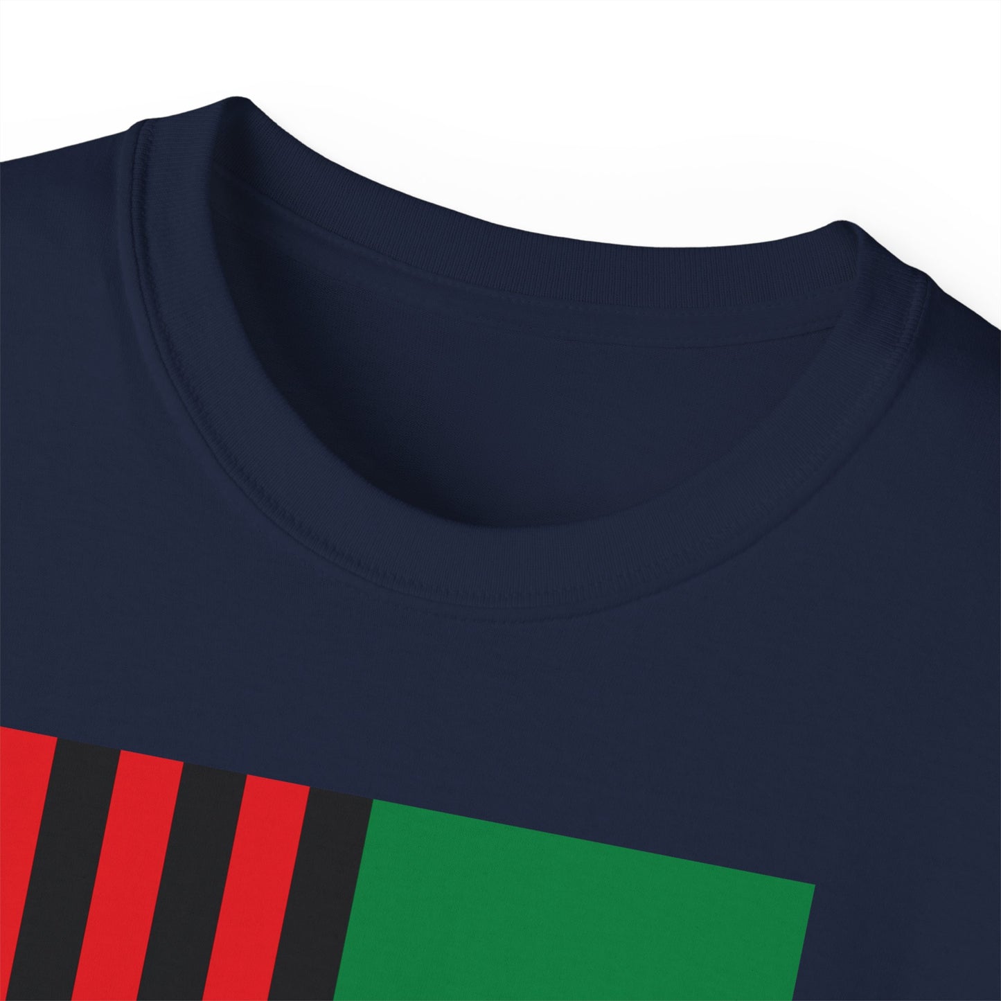 LongD® Logo Cotton Tee Juneteenth vertical African-American flag negative text