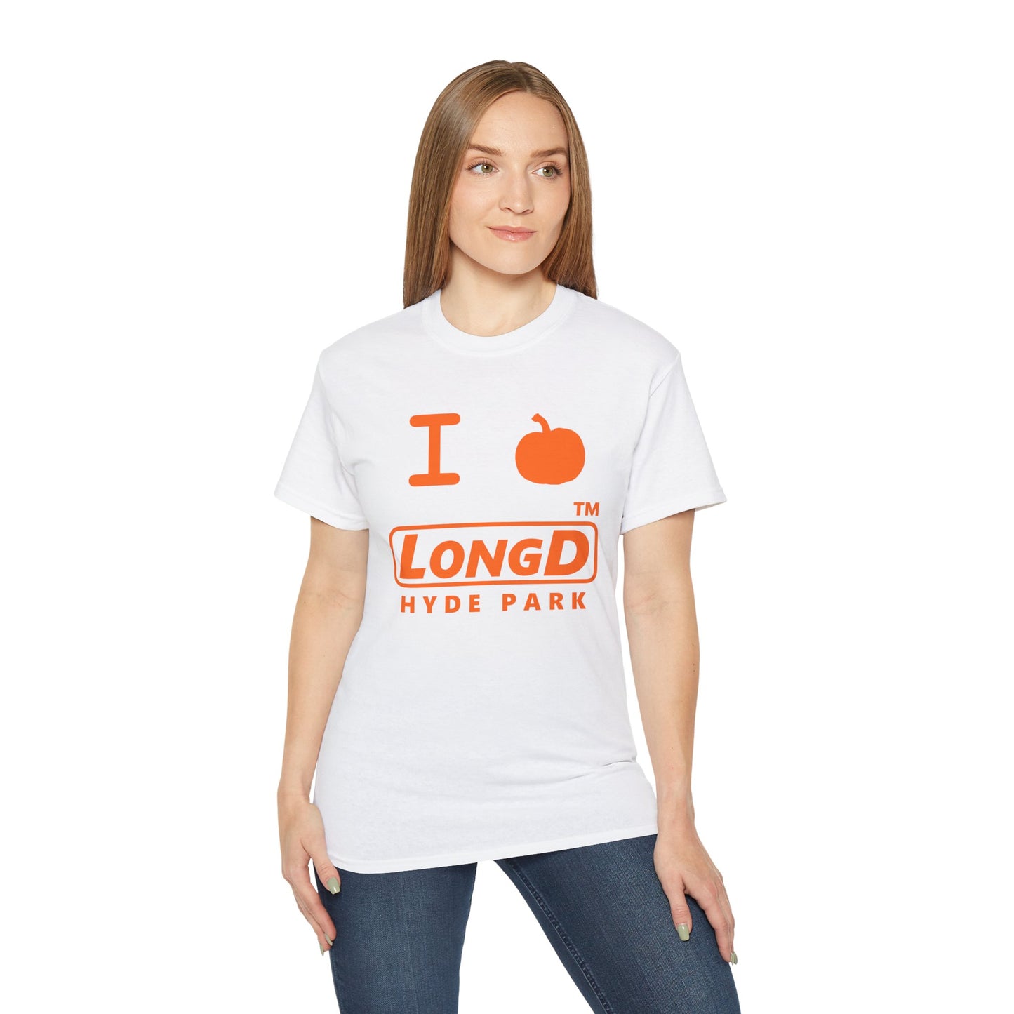 I Pumpkin LongD® Logo Cotton Tee positive orange basic Hyde Park logo