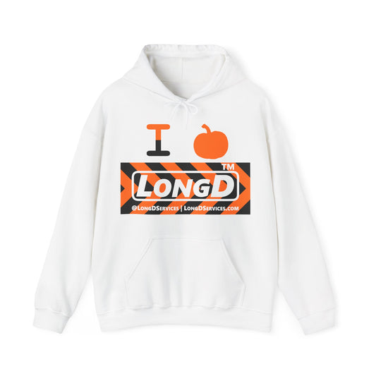 I pumpkin LongD Tag-domain negative forward chevron logo hoodie