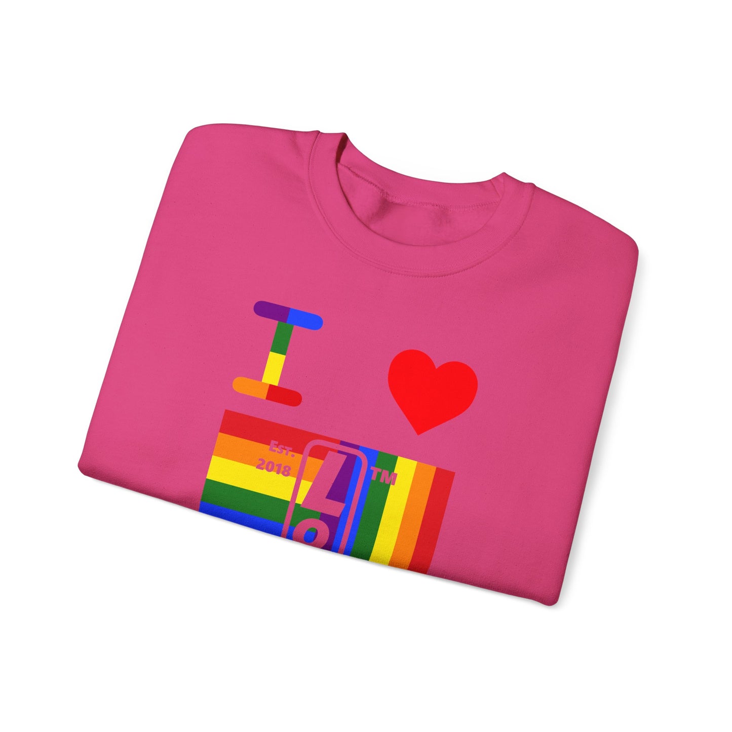 I Luv LongD negative windmill tag upright front-back logo crewneck sweatshirt