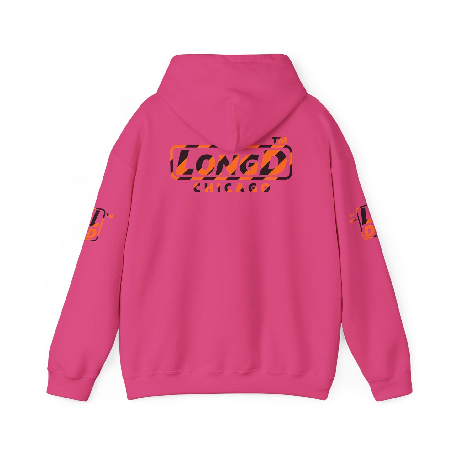 LongD Chicago positive 12-striped 4-print logo (Halloween colors) hoodie