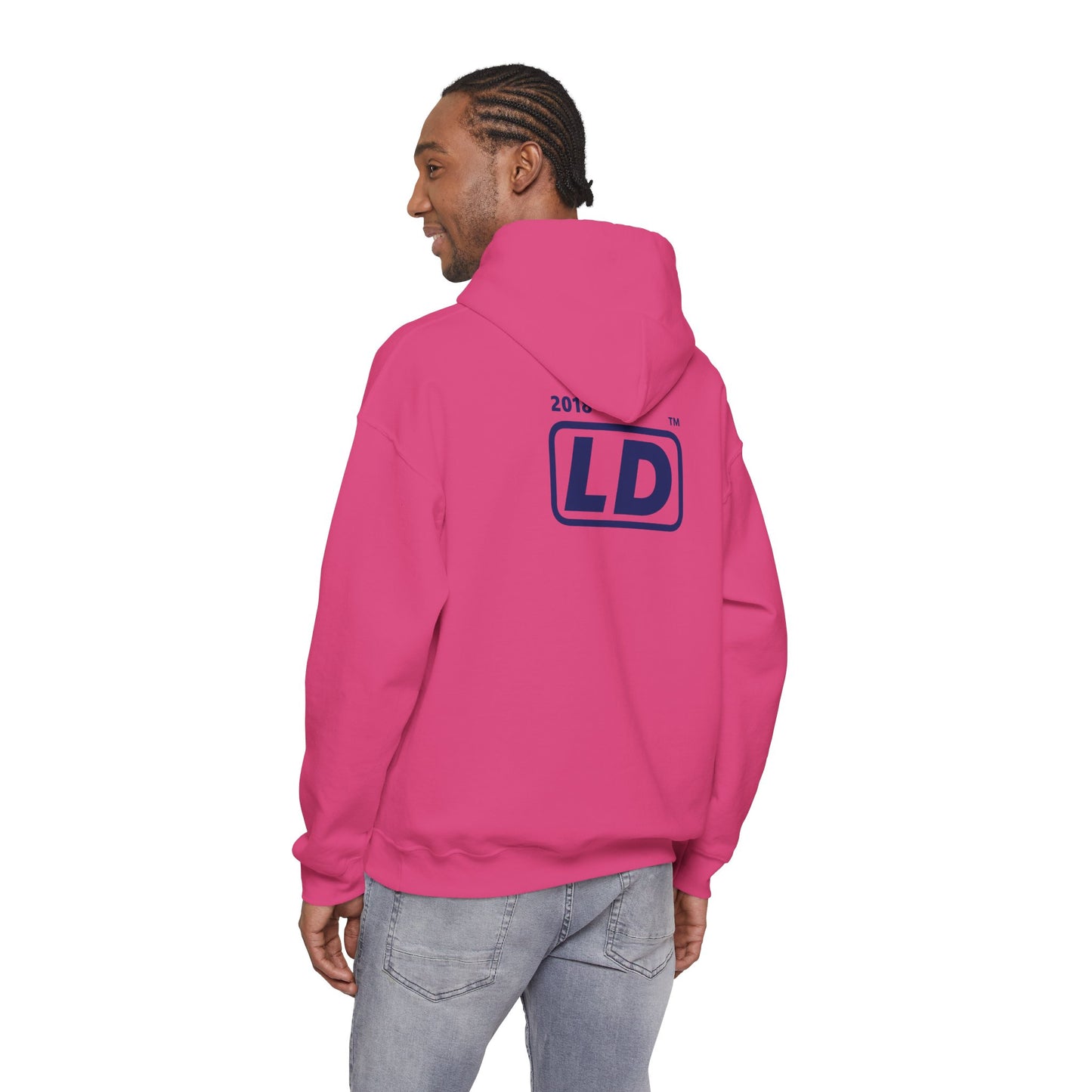 I Luv LongD® official basic front-back Chicago logo hoodie (Pride colors)
